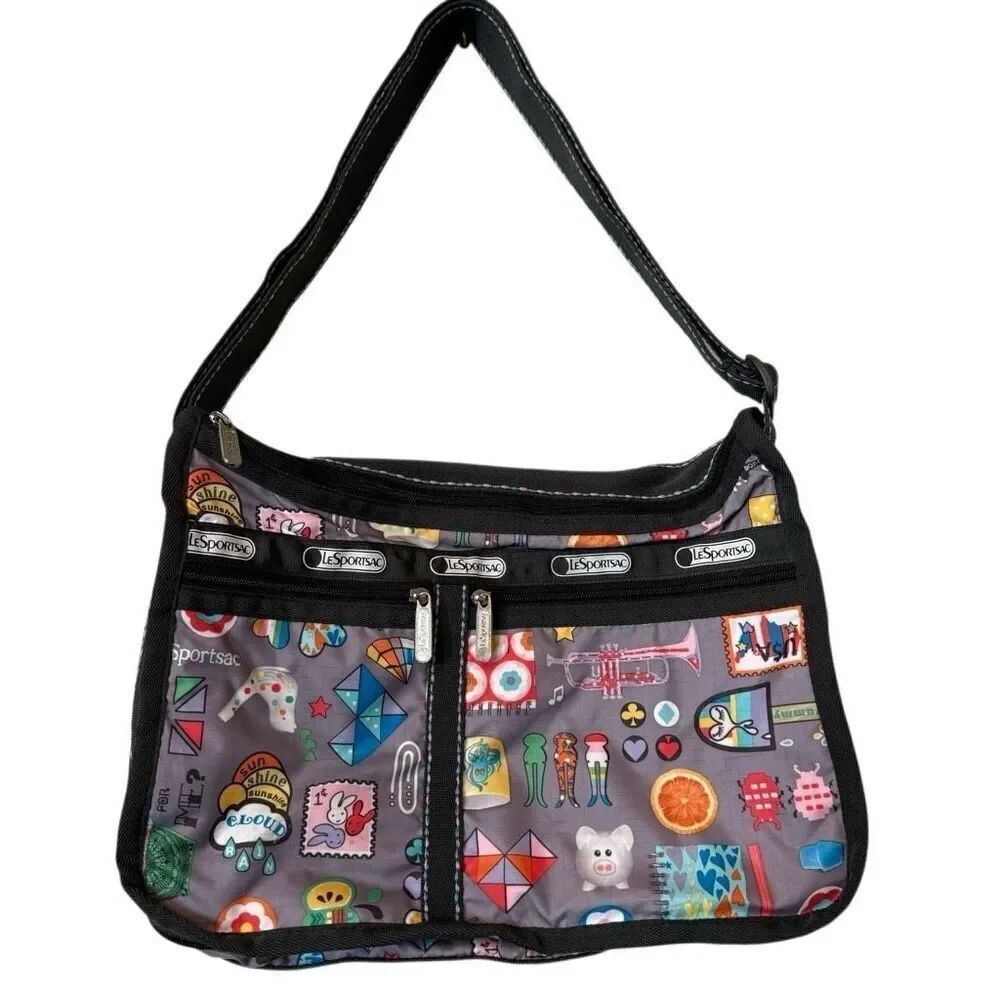 LeSportsac Medium Printed Classic Logo Crossbody Sling Bag Multicolor OS